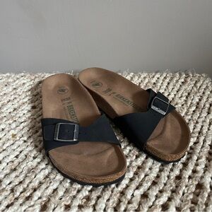 Birkenstock Madrid Sandal in Vegan Birkibuc Black